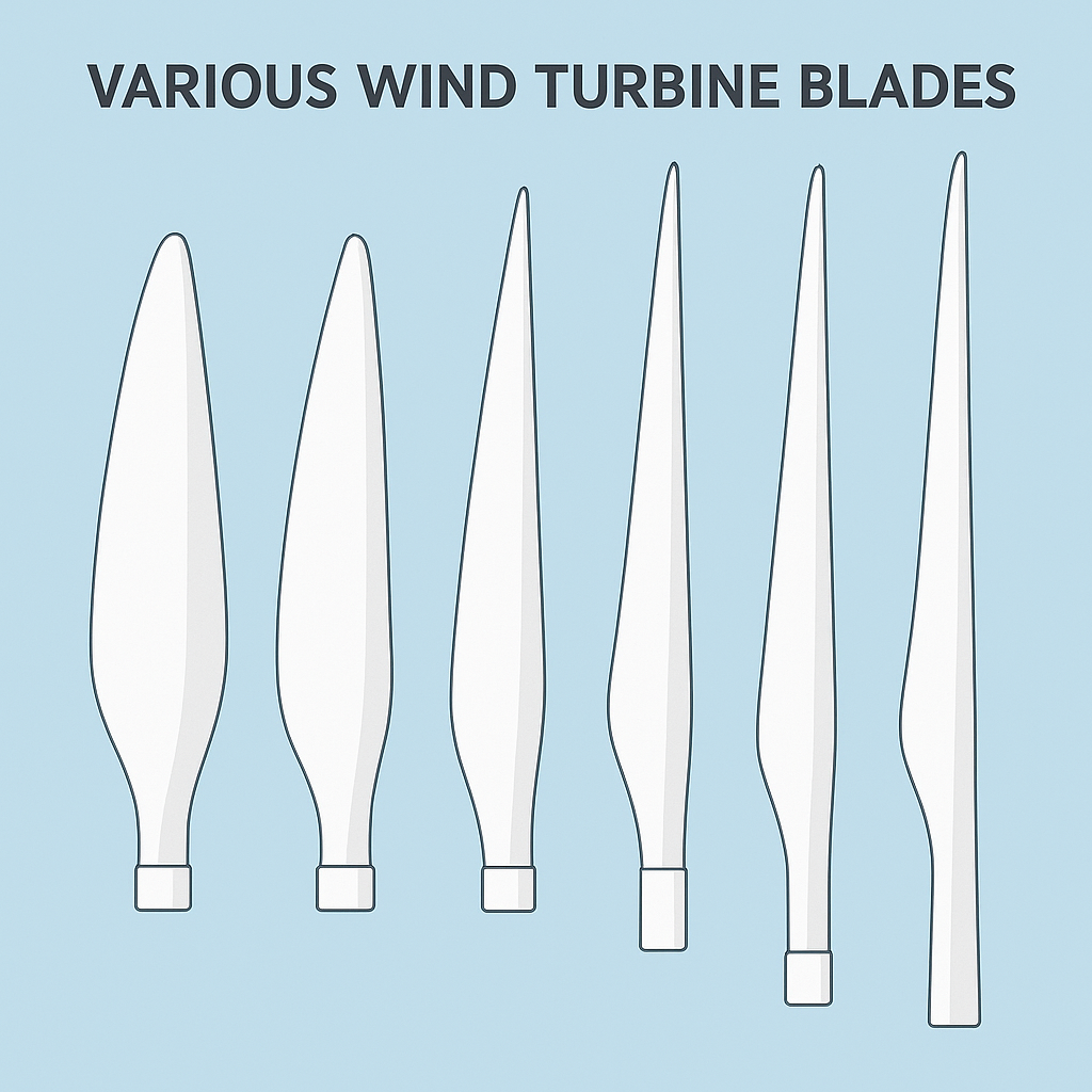 various wind turbine blade designs