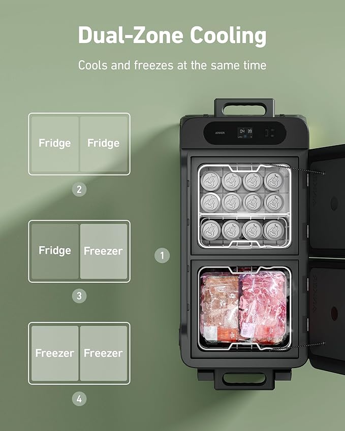 Anker EverFrost Dual-Zone Portable Cooler 50 with 299Wh Battery